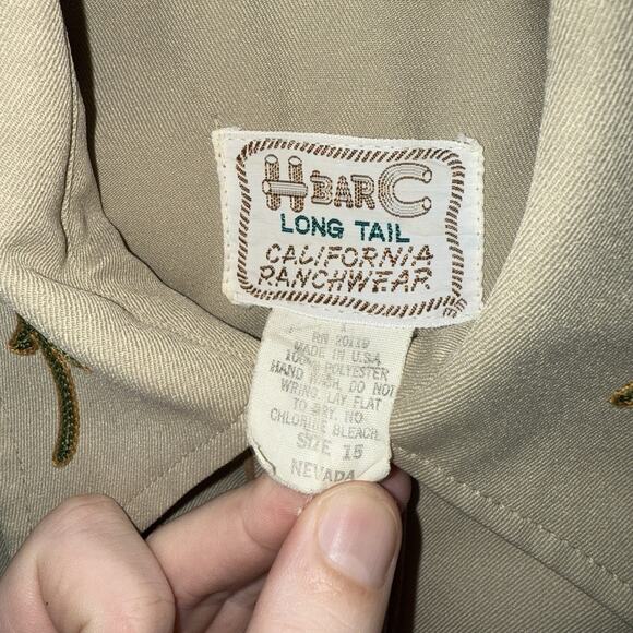 H Bar C California Ranchwear Pearl Snap Western Shirt RARE 1950-60’s Size 15 - Picture 4 of 5